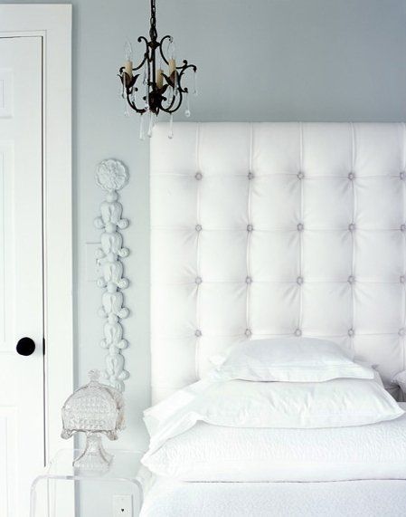 White Padded Headboard Sheets Lamps And Accents On Walls Calming White Padded Headboard Sheets Lamps And Accents On Walls Calming