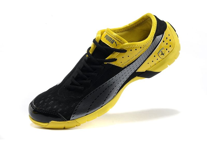Puma Ferrari Future Cat Super Lt Womens Motorsport Shoes Black Yellow Gray Motorsport Shoes Shoes Black Shoes