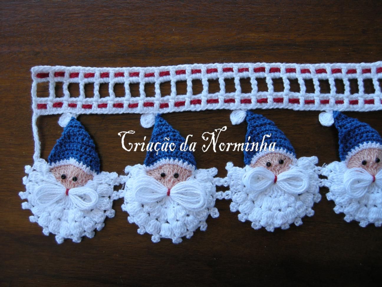 Oficina Do Barrado Croche Pap Noel Azul Krose Iplik Elisi Tig Desenleri