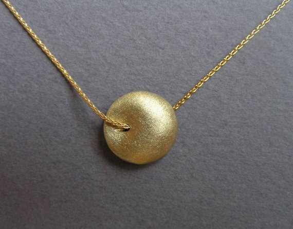 Solid 14k Gold Pendant Necklace Round Puffy Bead In 2021 Jewelry Pendants - Solid Round Pendant Necklace