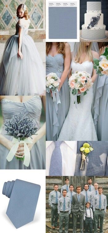 champagne and dusty blue wedding