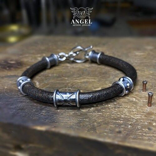 Mens Raw Sterling Silver Bracelet, Men's Jewelry, Goth Bracelet, Christmas Gift Bracelets For Men, Handmade Bracelets, Fashion Bracelets, Cross Bracelet, Mens Bracelet, Crusader Cross, Crusades, Mens Jewelry, Jewellery