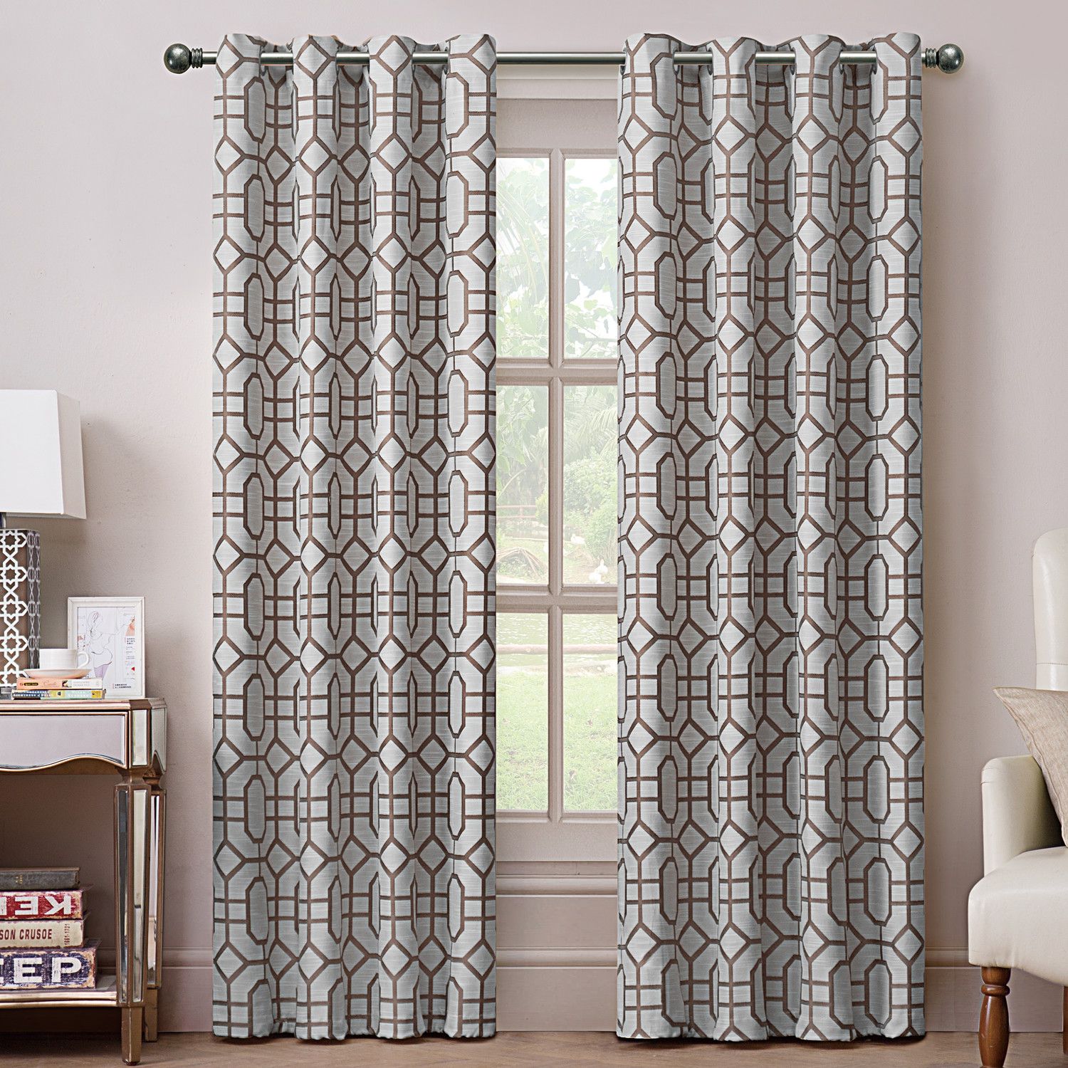 Geometric Grommet Curtain Panel Curtains, Drapes grommet, Grommet