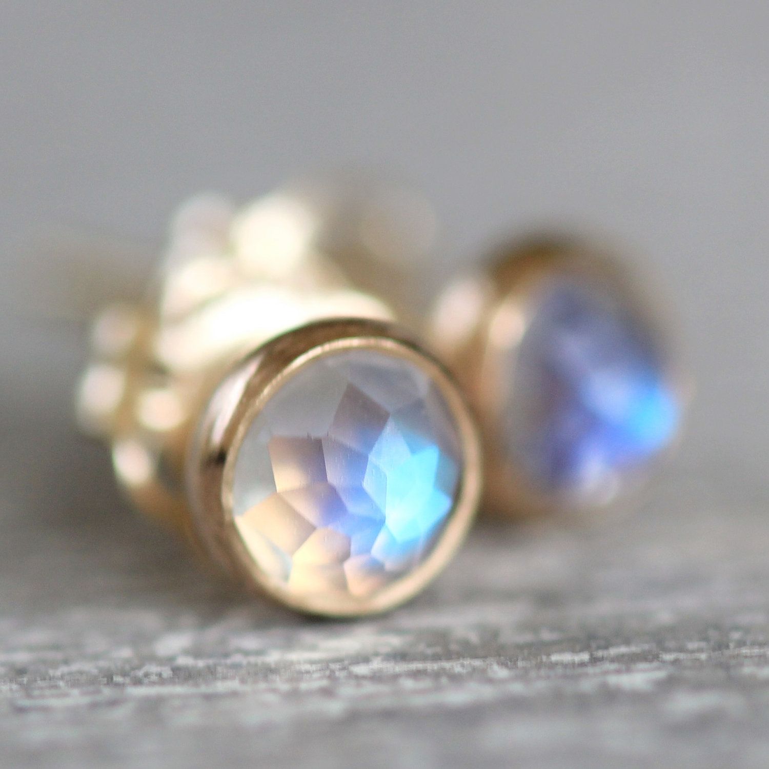 Faceted Rainbow Moonstone Earring Studs In 14k Gold 118 00 Via Faceted Rainbow Moonstone Earring Studs In 14k Gold 118 00 Via Etsy