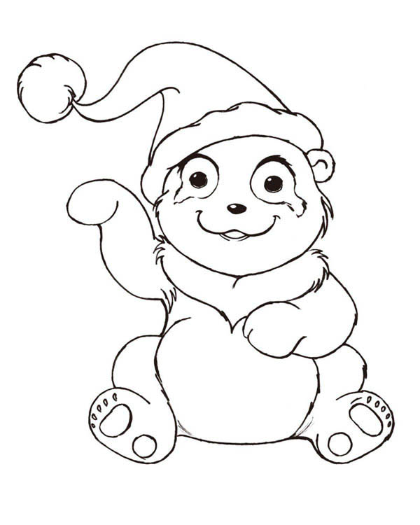 Santa Panda Coloring Page Coloring Sun Panda coloring pages