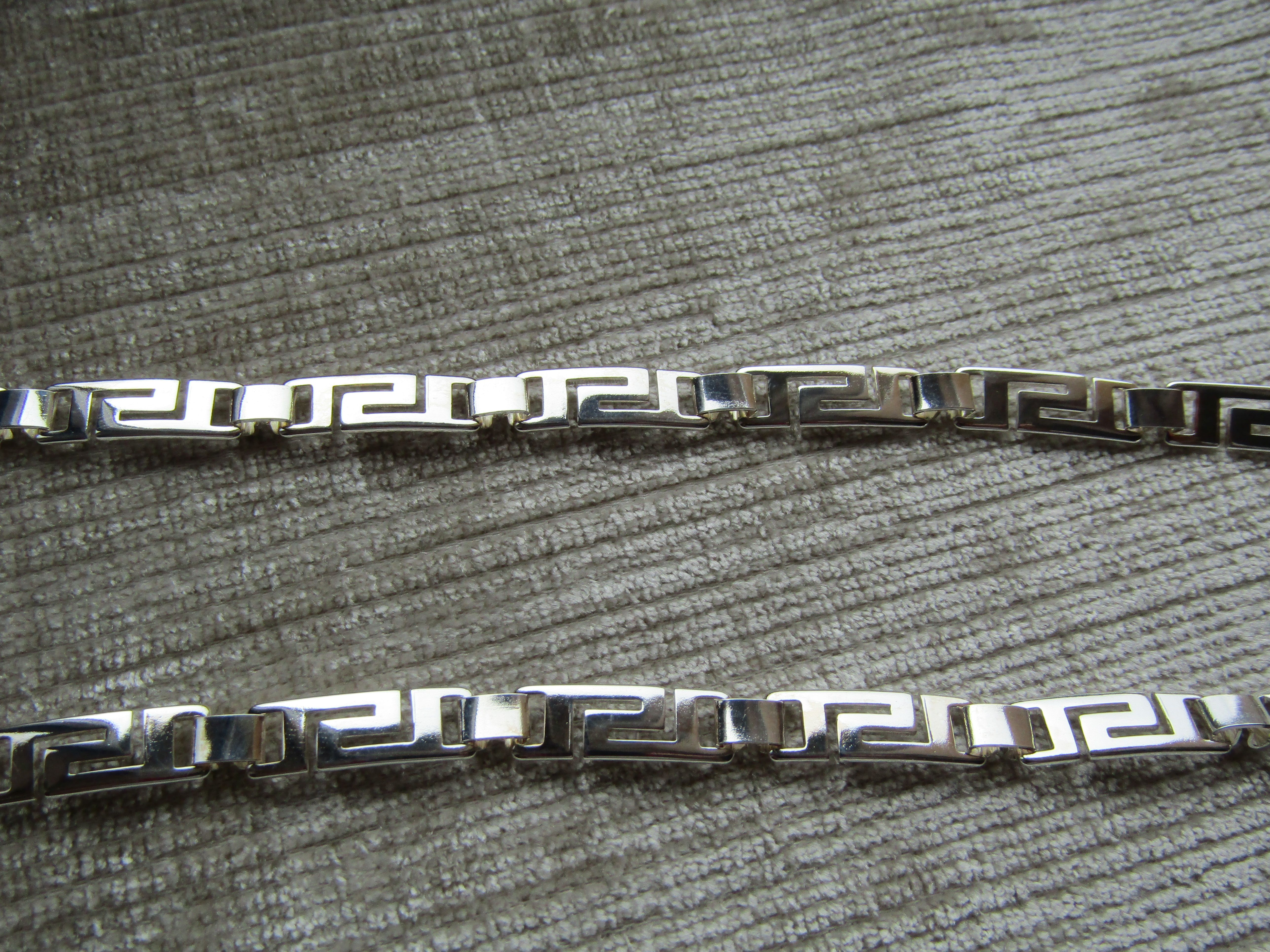beautiful #sterling silver #Layered #GreekKey design chain, this can be #custom made to any #length of any #item of #jewellery you desire... Cocktail Necklace, Silver Layers, Neck Chain, Layered Chains, Anklets, Silver Bracelet, Jewellery, Sterling Silver, Length