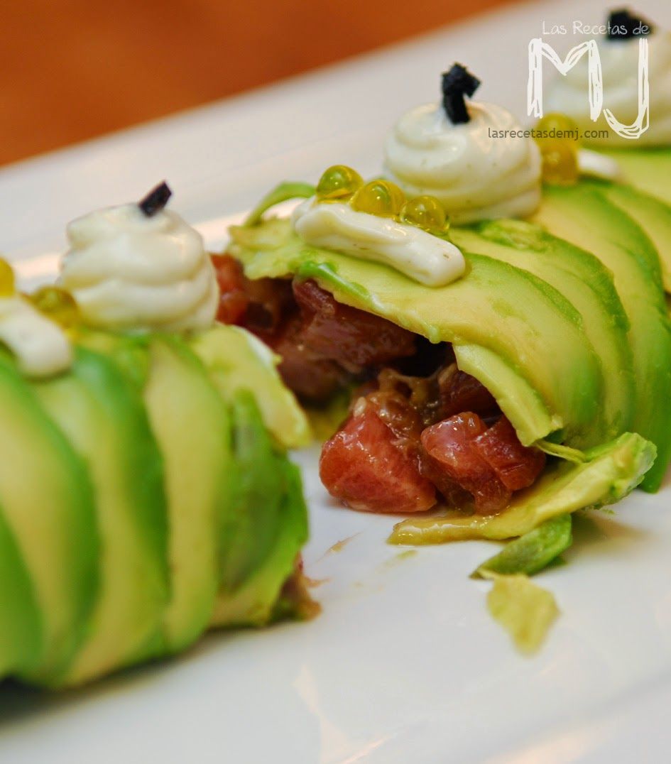 Las Recetas De Mj Canelón De Aguacate Con Tartar De Atún Toro Videoreceta Salade