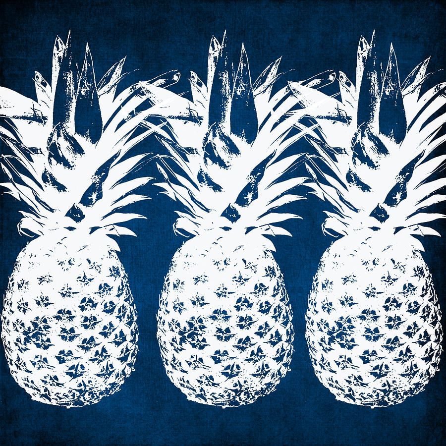 Indigo And White Pineapples By Linda Woods Pineapple Art Print Pineapple Art Outdoor Decorative Pillows