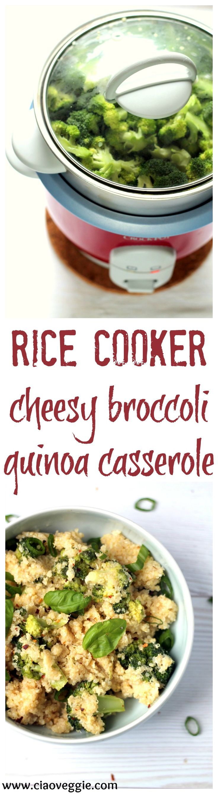 Rice cooker cheese & broccoli quinoa casserole