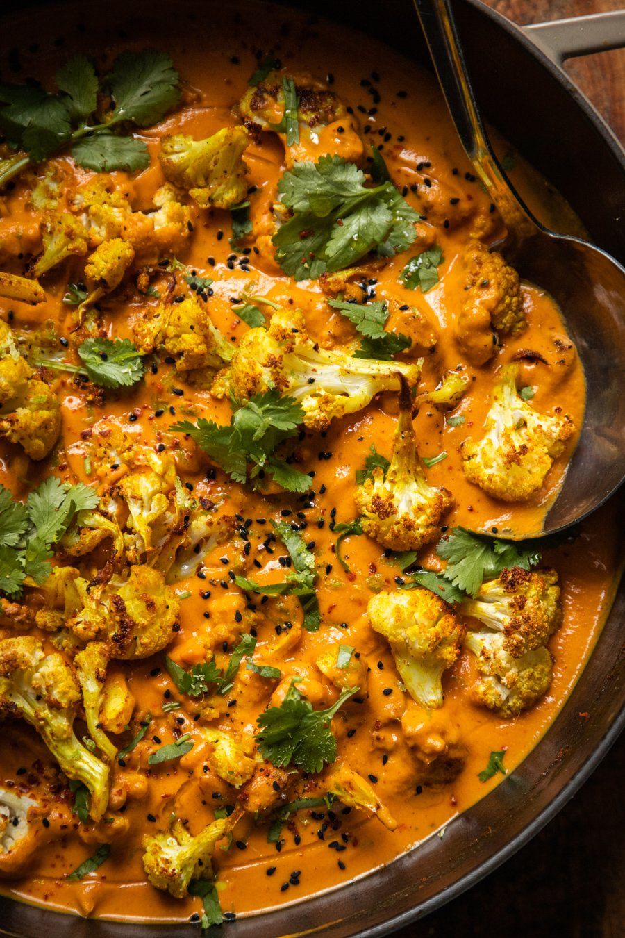 Spice-Roasted Cauliflower in Coconut Tomato Sauce with Lentils