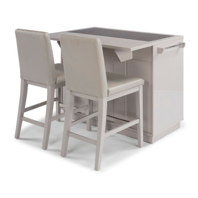 Latitude Run Emblyn Kitchen Island Set with Granite Top