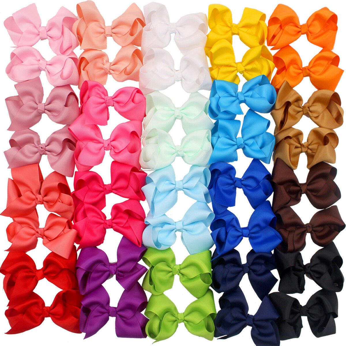 40Pc Boutique Pinwheel 3/" Hair Bows Alligator Clips For Babies Toddlers In Pairs
