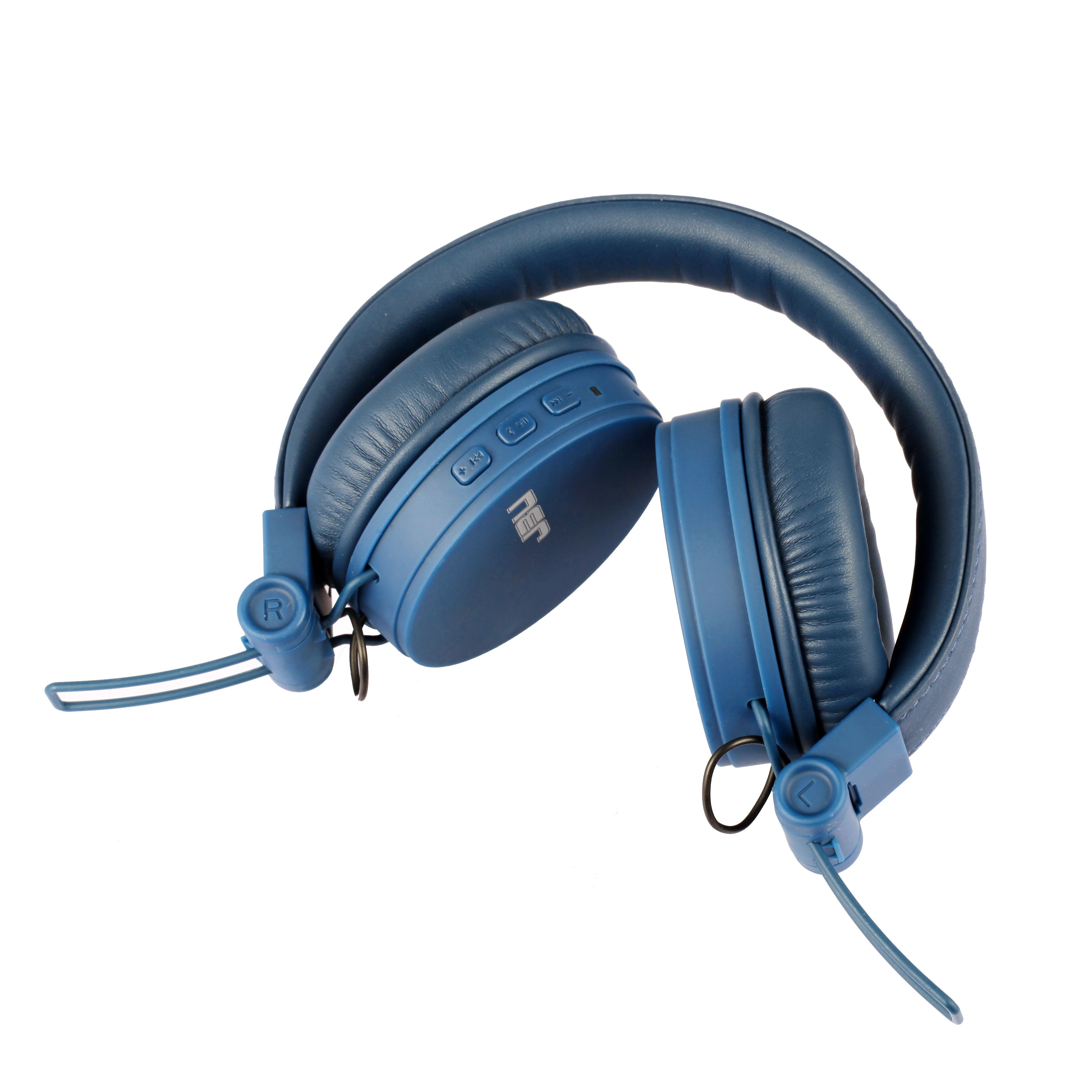 Wireless Headphones Bluetooth Headset Over Ear Stereo Bass Earphones Blue