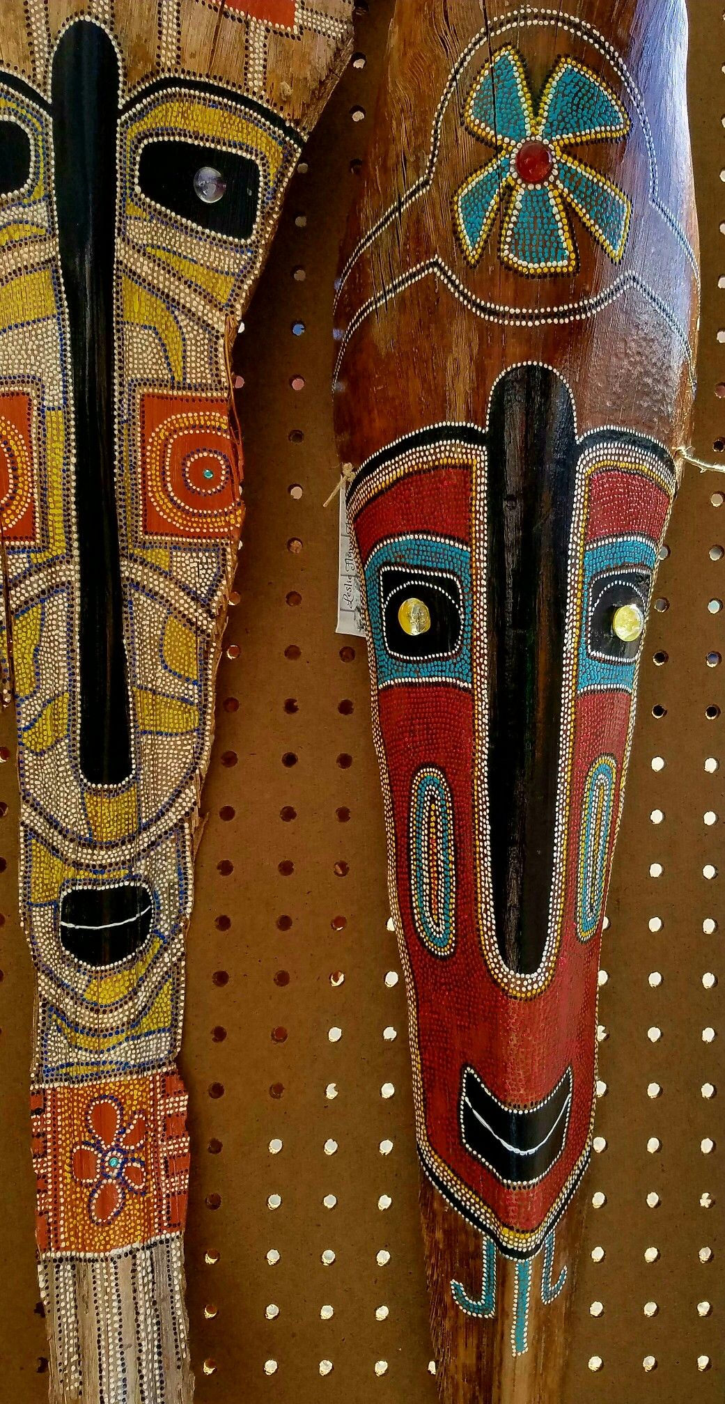 Original Painted Palm Frond Masks By Leslie Flynn Palm Leaf Art Palm Original Painted Palm Frond Masks By Leslie Flynn Palm Leaf Art Palm