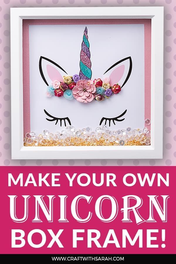 Haz tu propio marco de caja de unicornio. Fácil arte de pared de unicornio DIY ...