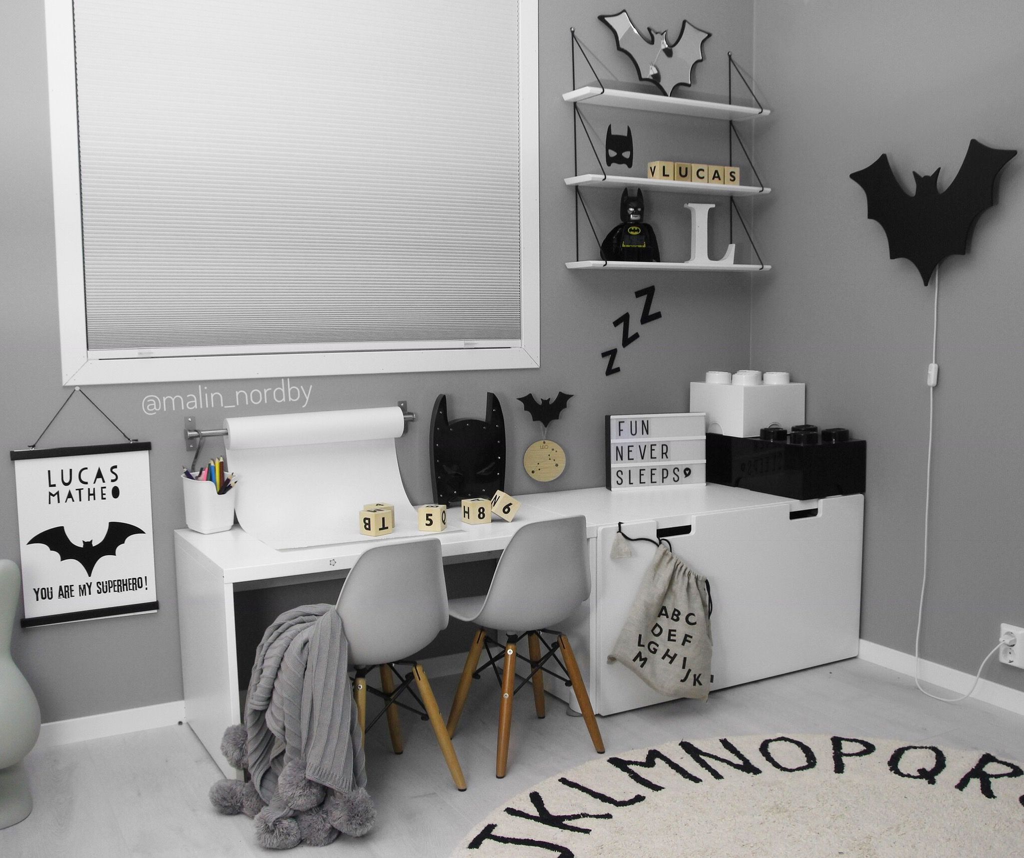 Batman monochromatisches Kinderzimmer Batman monochromatisches