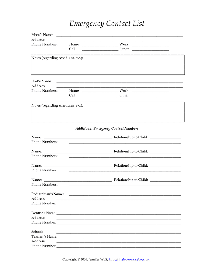 reasons to keep your child s emergency contact form up to date