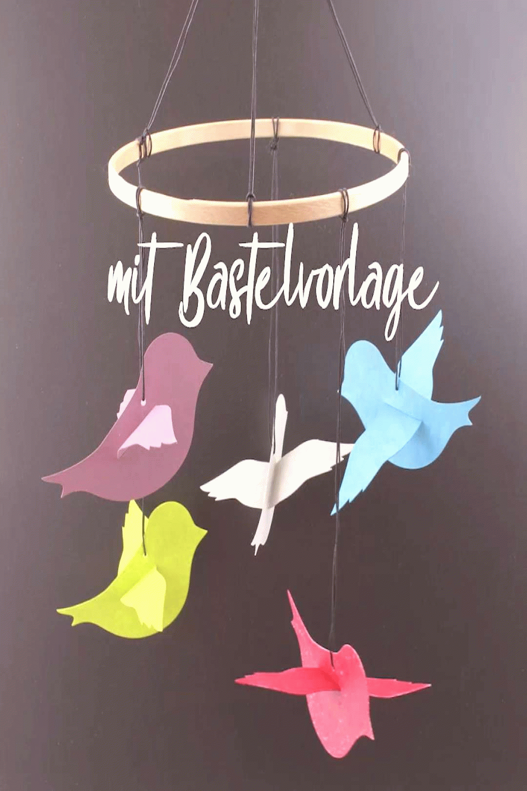 Make baby mobiles with little birds Bastelvorlage Plotterfreebiebaby