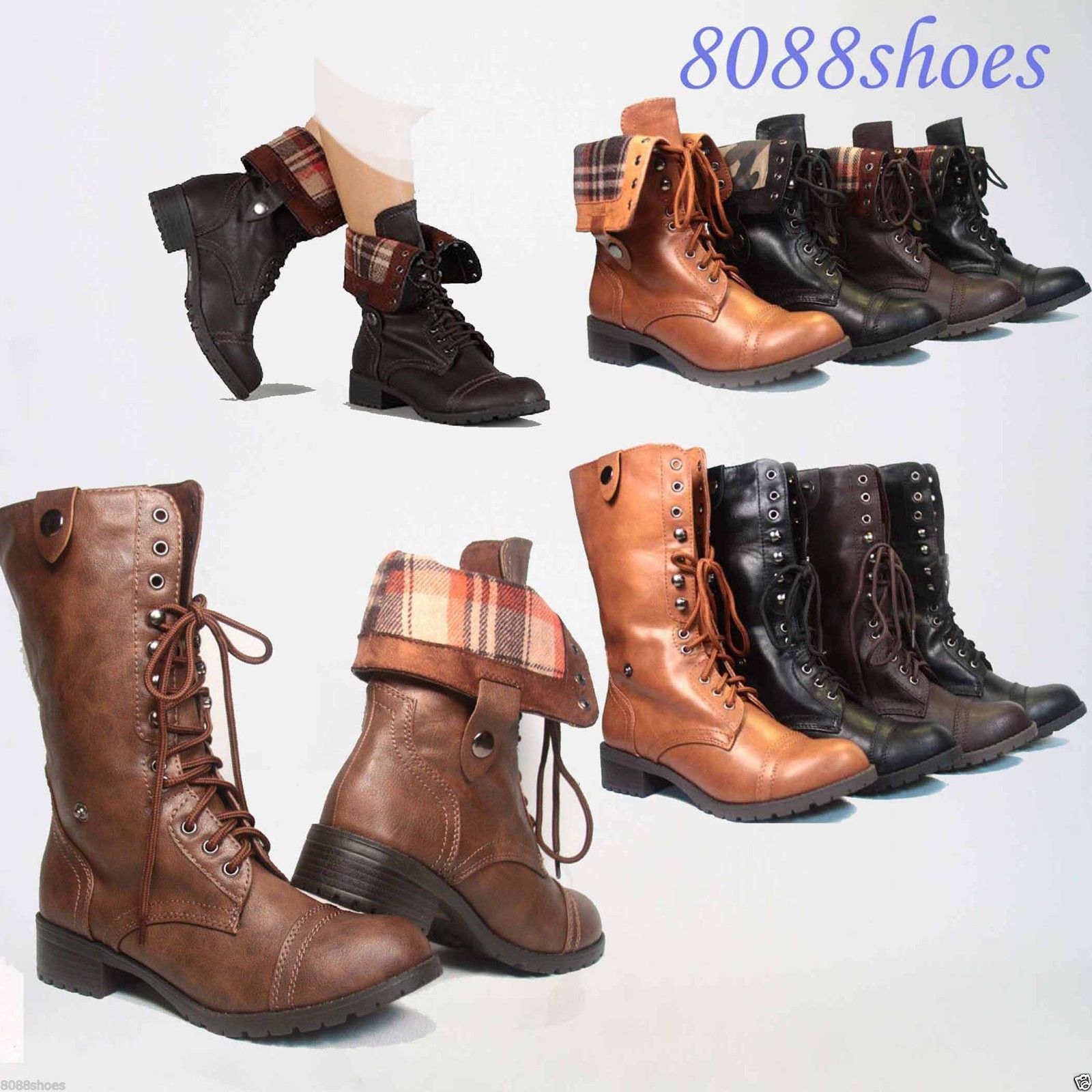 womens boots lace up low heel