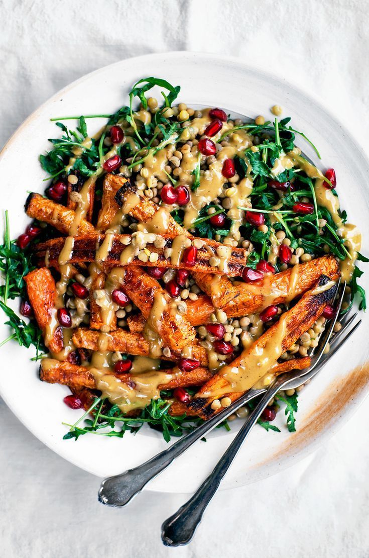 Spicy Roasted Carrot Salad with Tahini and Lentils Spicy Roasted Carrot Salad with Tahini and Lentils