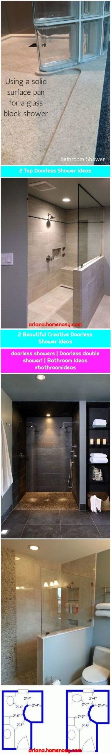 2 Beautiful Creative Doorless Shower ideas