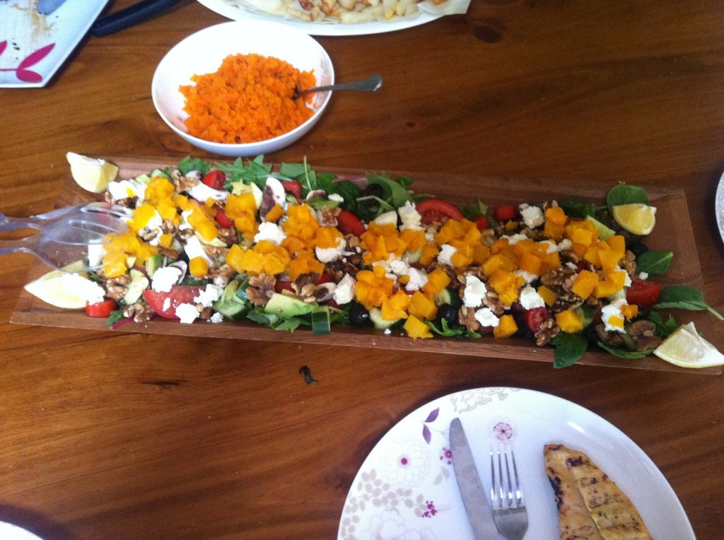 Pumpkin, goats cheese, and walnut salad! | Walnut salad, Goat cheese