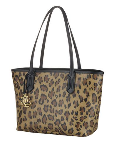 Lauren Ralph Lauren Caldwell Leopard Print Vinyl Tote Ralph Lauren Tote Shopper Tote Tote [ 498 x 388 Pixel ]