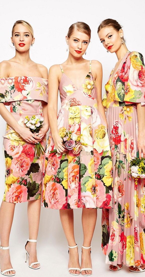Modern Printed Fl Bridesmaid Dresses Spring Modern Printed Fl Bridesmaid Dresses Spring Weddings Bridesmaids
