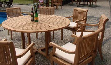 New 7 Pc Luxurious Grade A Teak Dining Set 60 House