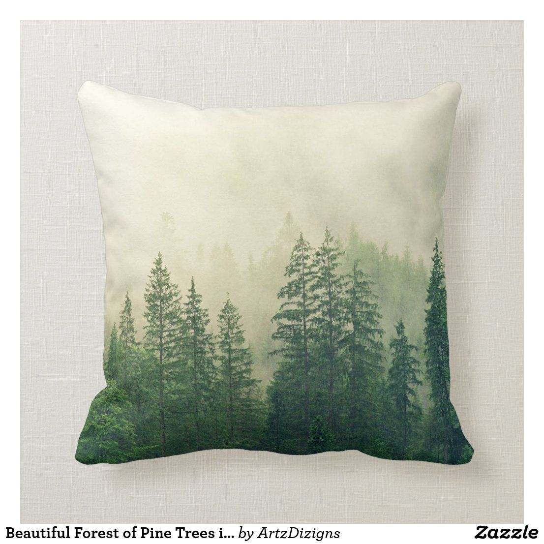 16x16 Multicolor Forest Art Woodland Pine Trees Green Forest Fog Pine Trees Nature Art Throw Pillow 16x16 Multicolor Forest Art Woodland Pine Trees Green Forest Fog Pine Trees Nature Art Throw Pillow