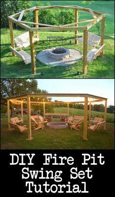 Build Your Own Fire Pit Swing Set - #Build #Fire #Pit #Set #Swing