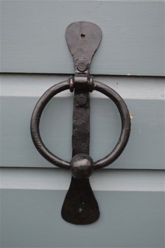 HAND FORGED WROUGHT IRON ENGLISH SPEARHEAD DOOR KNOCKER BLACKSMITH MADE SHK1