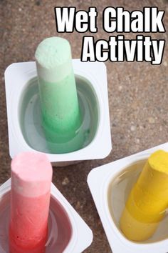 Wet Sidewalk Chalk Activity for Kids