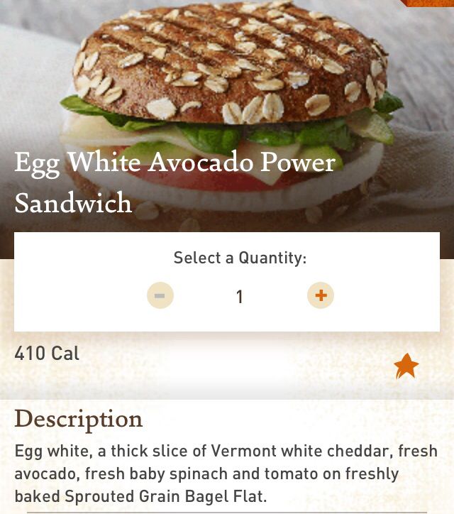 Panera Egg White Avocado Sandwich
