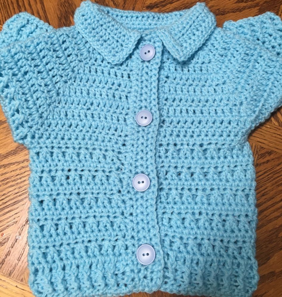 Boys' Handmade Crochet Long Sleeve Cardigan 6 to 12 months Boys' Handmade Crochet Long Sleeve Cardigan 6 to 12 months
