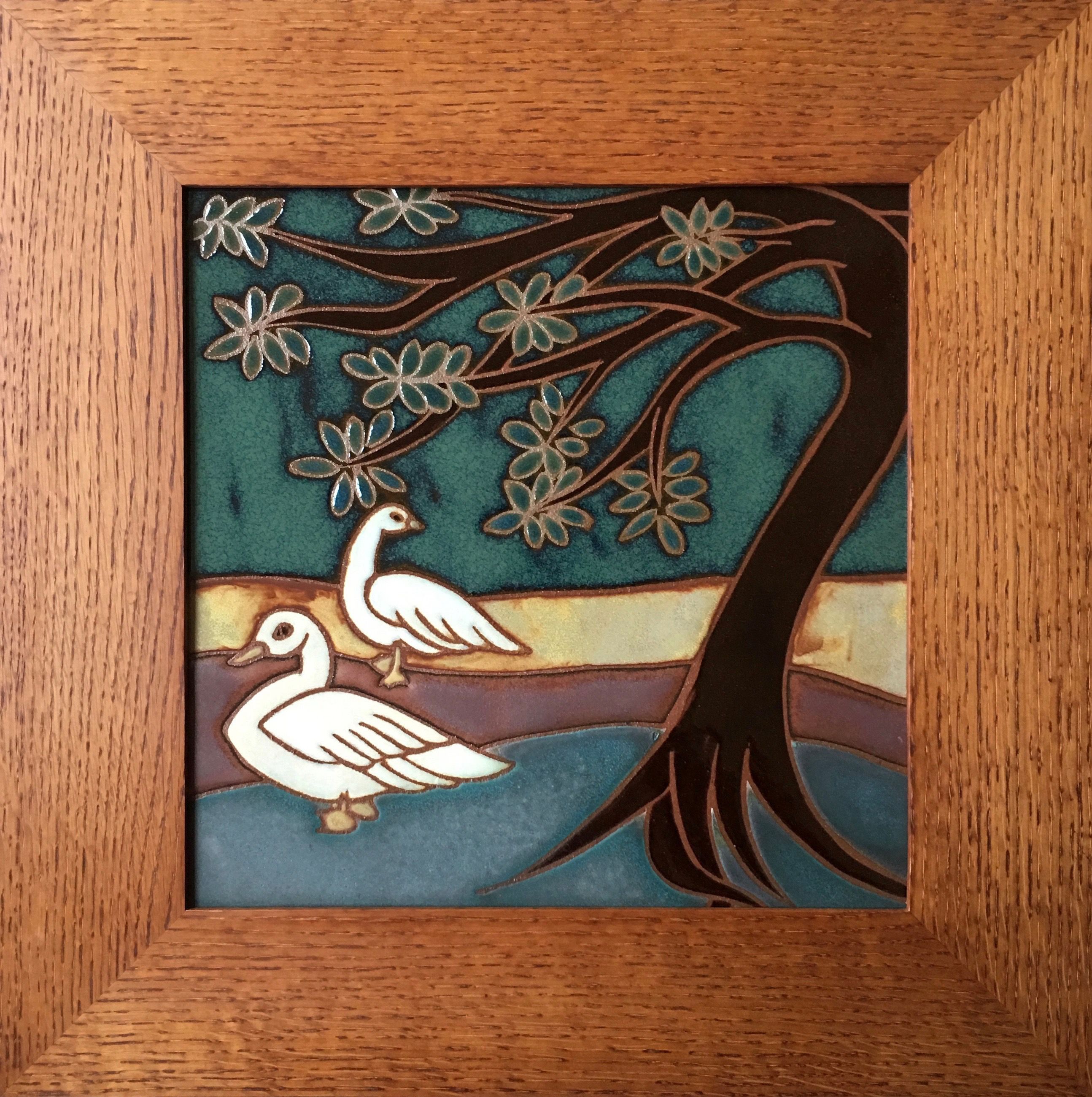 Handmade Ceramic Tile By Artist Marina Bosetti Of A Goose Handmade Ceramic Tile By Artist Marina Bosetti Of A Goose