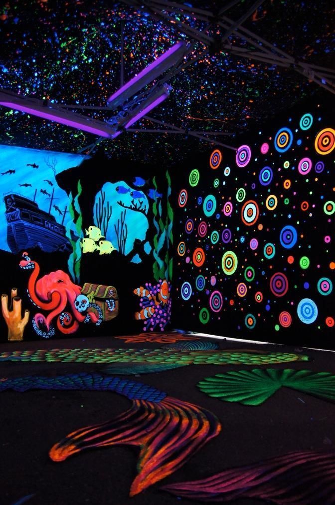 Glow Party Decorations, Neon Garlands, Black Light Glow Party Decorations, Neon Garlands, Black Light