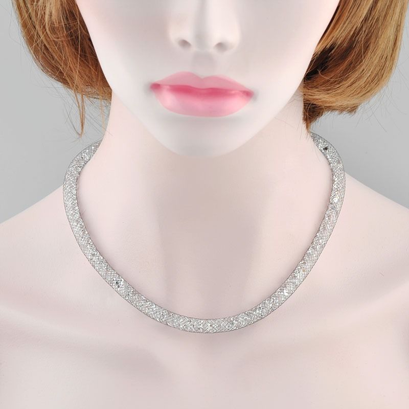 Stardust Swarovski Crystals Mesh Necklace Bracelet 18k Black Gold Gp Gift N730 Mesh Necklace Necklace Necklaces Bracelets