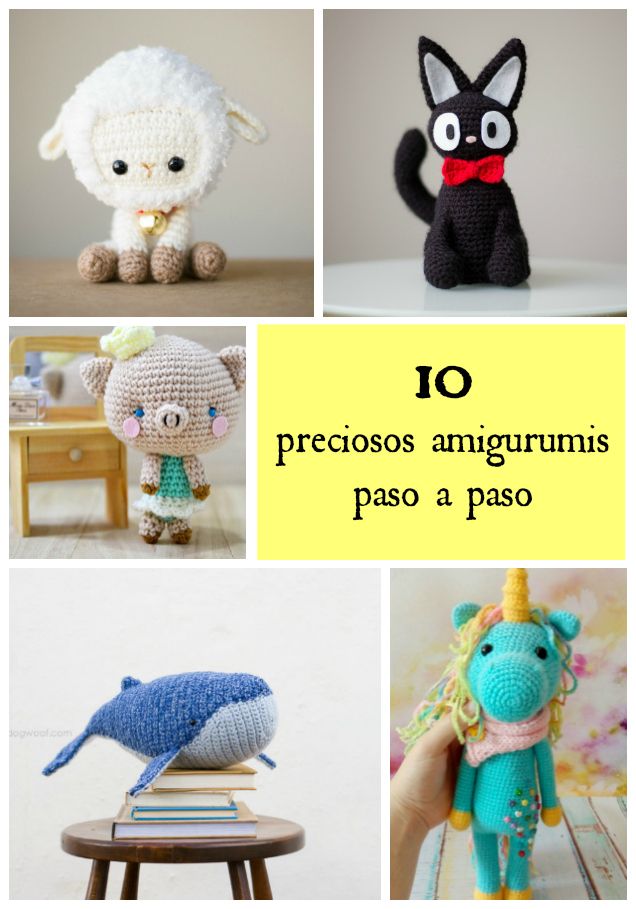 10 preciosos amigurumis paso a paso | Amigurumis a crochet, Juguetes de ganchillo, Manualidades