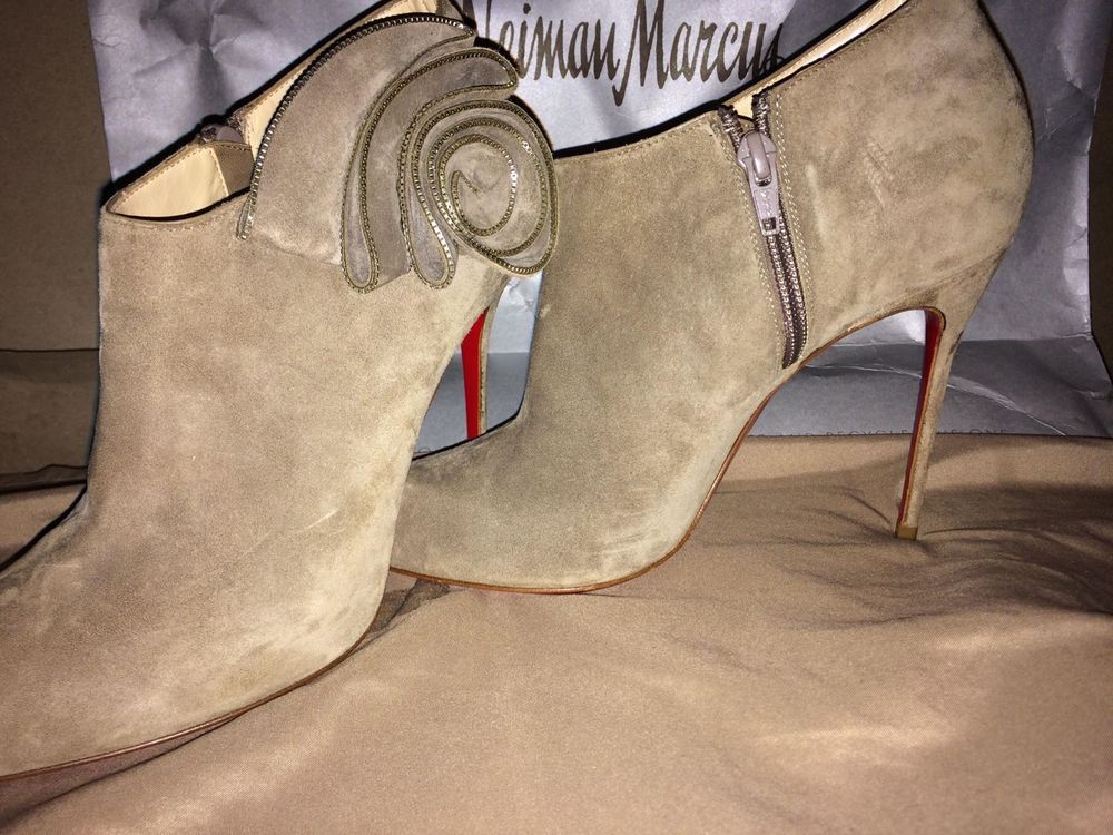 louboutin beige boots