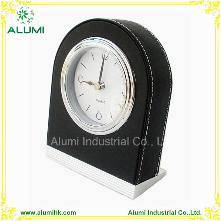 Silent Table Alarm Clock for Hotel Equipment Display Methods : Digital. Sound Type : Single Ring. Feature : Multifunctional, Nightlight. Feature : Multifunctional, Nightlight, Silent. Material : Leather. Movement : Quartz. Style : Classic. Movement Structure : Alarm System. Clock Face Shape : Circular. Usage : Hotel Use. Color : Customizable. Digital Sound, Alarm System, Clock Face, Mantel Clock, Face Shapes, Alarm Clock, Multifunctional, Silent, Night Light