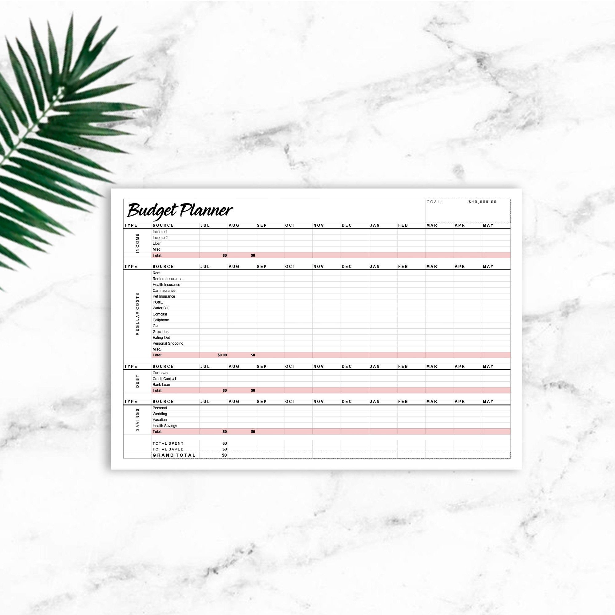 personalized budget planner budget planner budgeting personalized budget