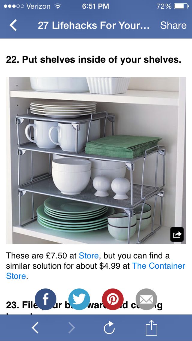 Shelves inside of shelves | Tiny kitchen, Kitchen storage ...