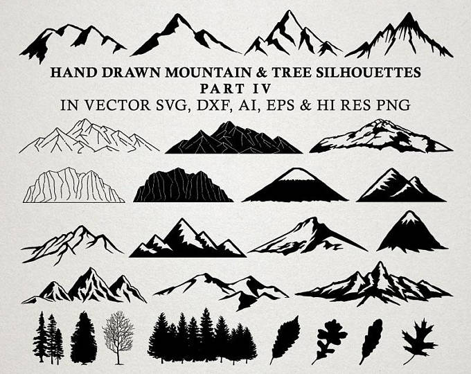 Download Clip Art Mountain Scenery Svg Cut Files Mountain Scenery Silhouette Svg Cut Files Mountain Svg Dxf Eps Png Silhouette Cricut Transfer Other Art Collectibles