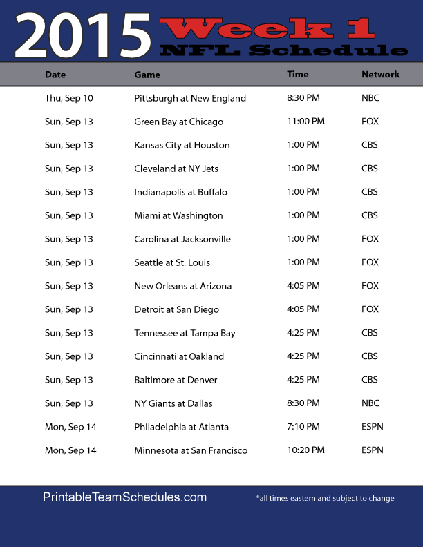printable team schedules