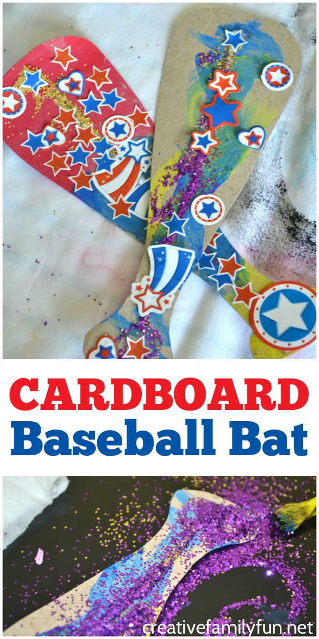 Cardboard Baseball Bat Kids Craft