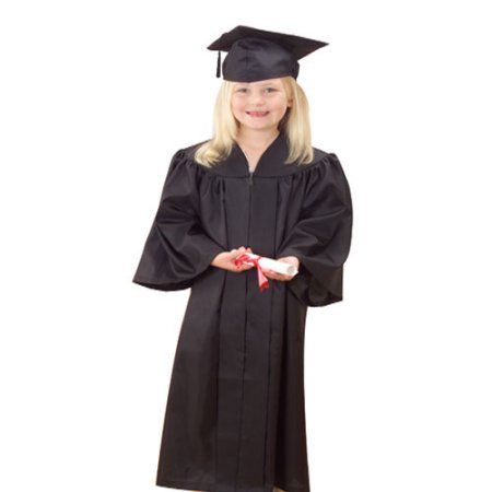 Childrens Nursery Graduation Gown And Hat 3-6 Years Kids Choir Costume With Caps