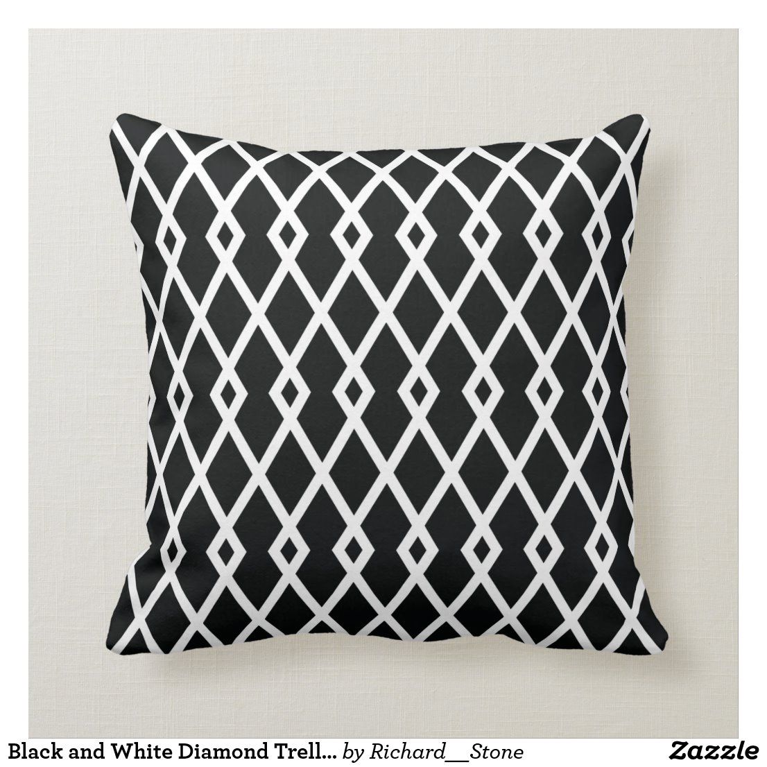 Black And White Diamond Trellis Pillow Zazzle Com Black And White Cushions Trellis Pillow Black And White Pillows