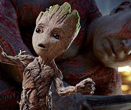 drax and baby groot