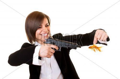 Corporate Woman Holding A Gun To A Goldfish Overwatch Comic